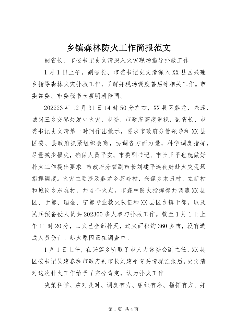 2023年乡镇森林防火工作简报.docx_第1页