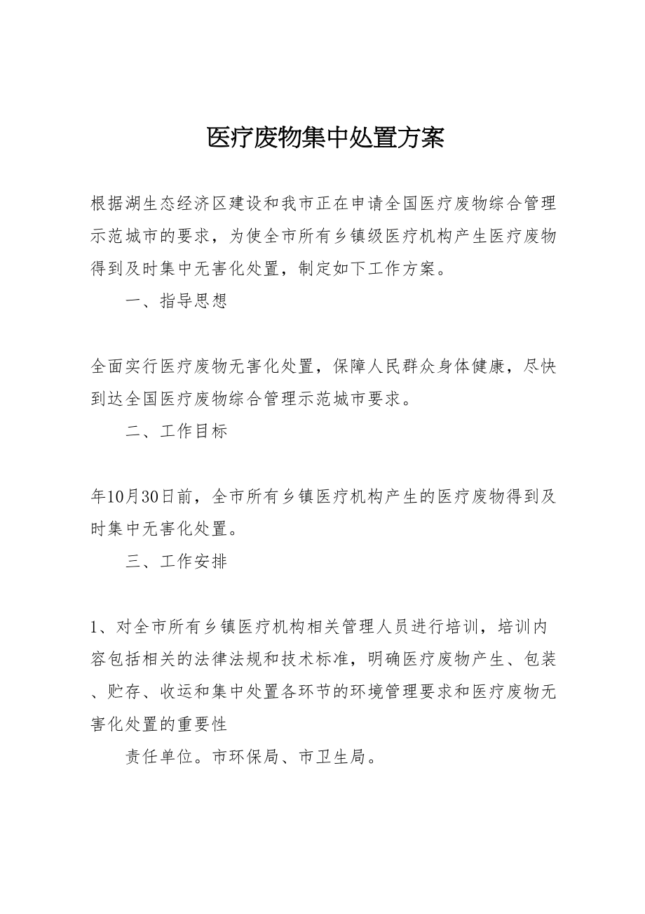 2023年医疗废物集中处置方案.doc_第1页