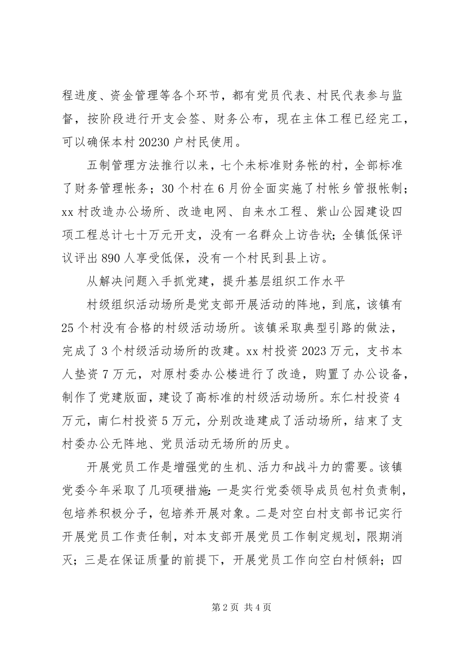 2023年XX镇加强基层组织建设情况总结新编.docx_第2页