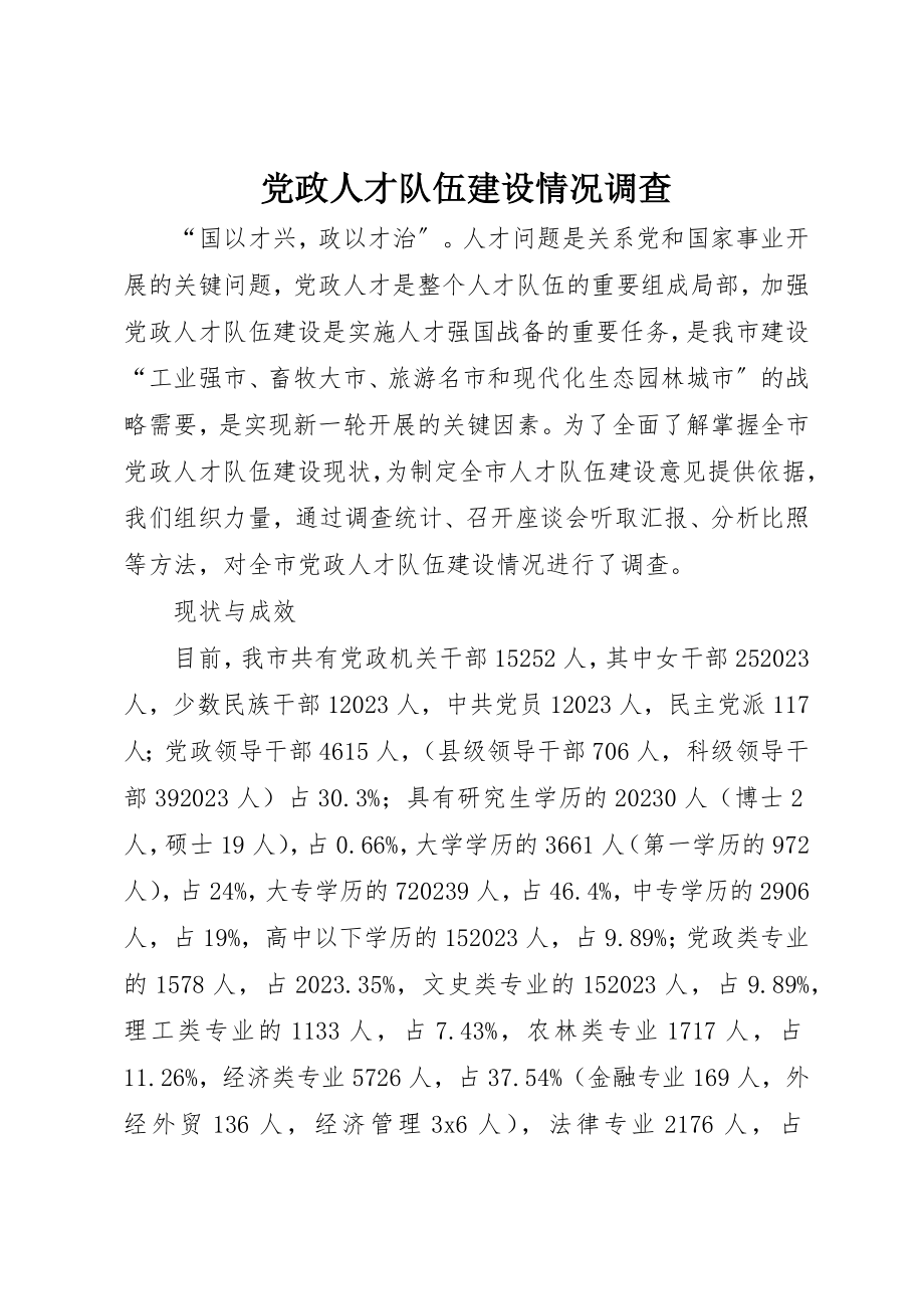 2023年党政人才队伍建设情况调查.docx_第1页