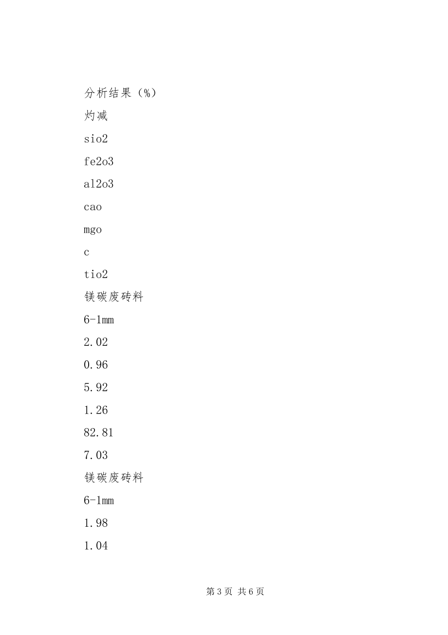 2023年废镁碳砖处理及利用个人工作总结及工作规划.docx_第3页