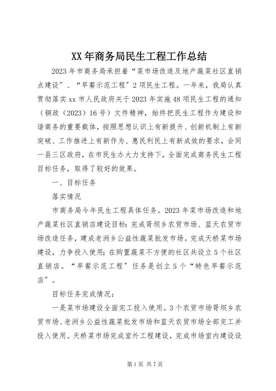 2023年商务局民生工程工作总结新编.docx_第1页