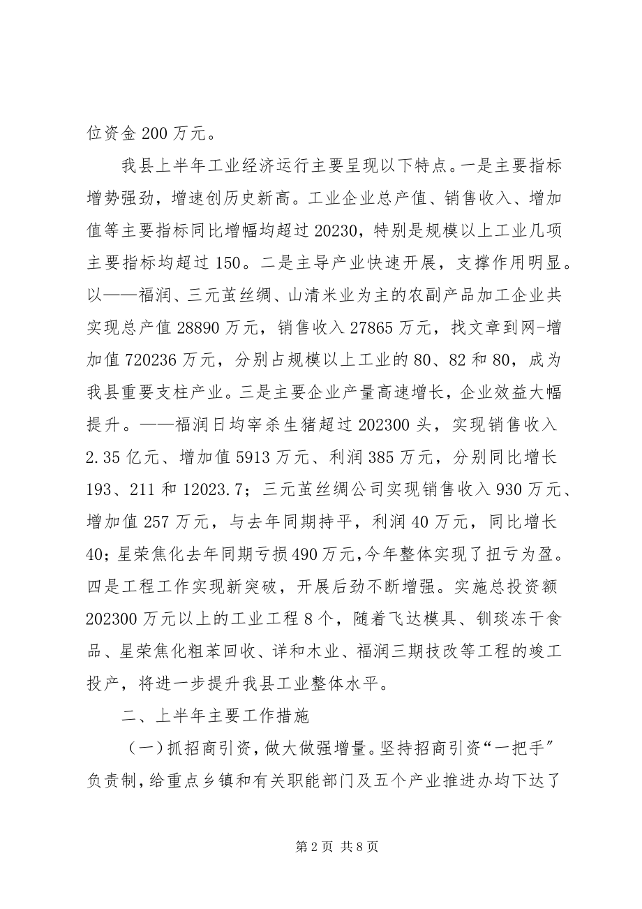 2023年县上半年工业经济运行情况总结及下半年重点工作安排.docx_第2页