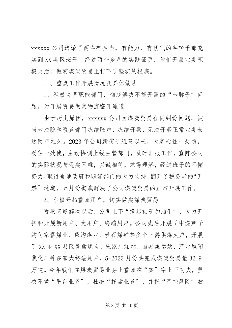 2023年煤炭贸易公司汇报材料.docx_第3页