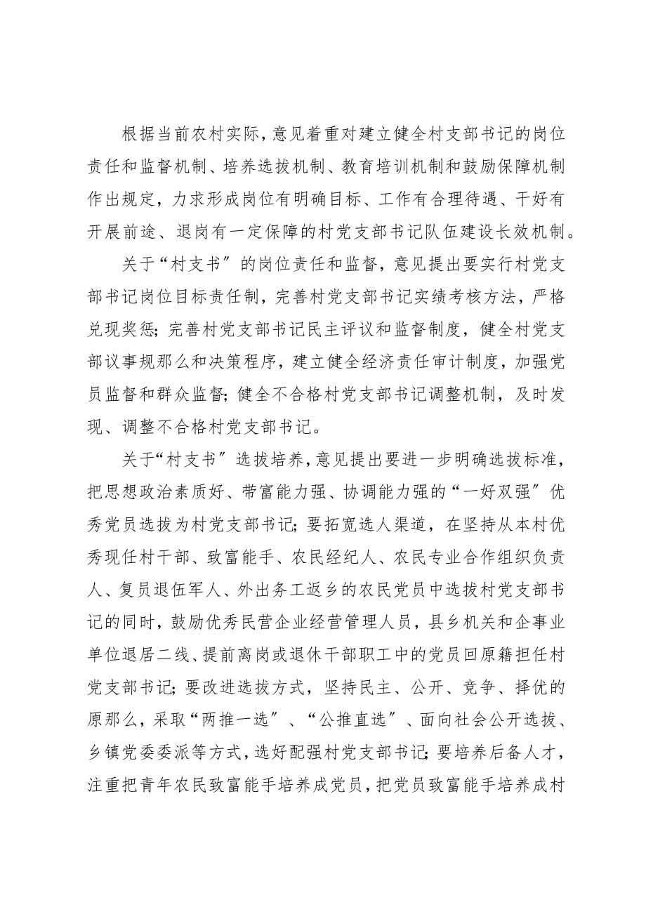 2023年村党支部书记队伍建设意见新编.docx_第2页