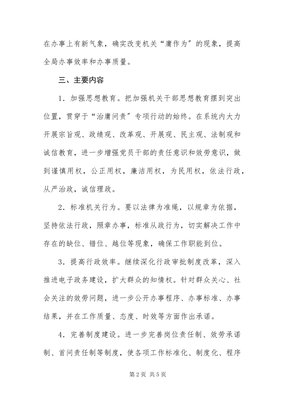 2023年治庸问责专项行动实施方案.docx_第2页