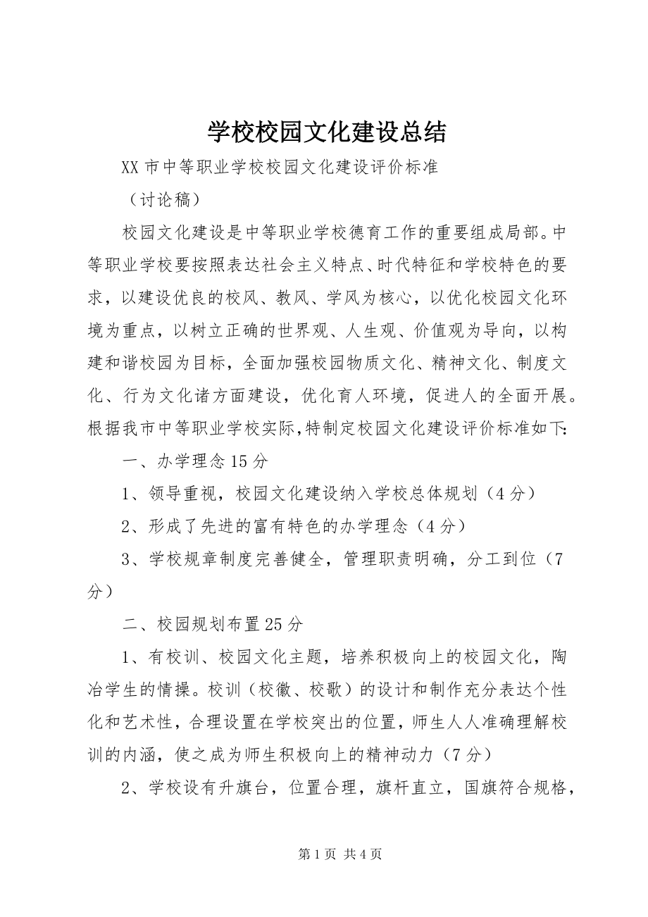 2023年学校校园文化建设总结.docx_第1页