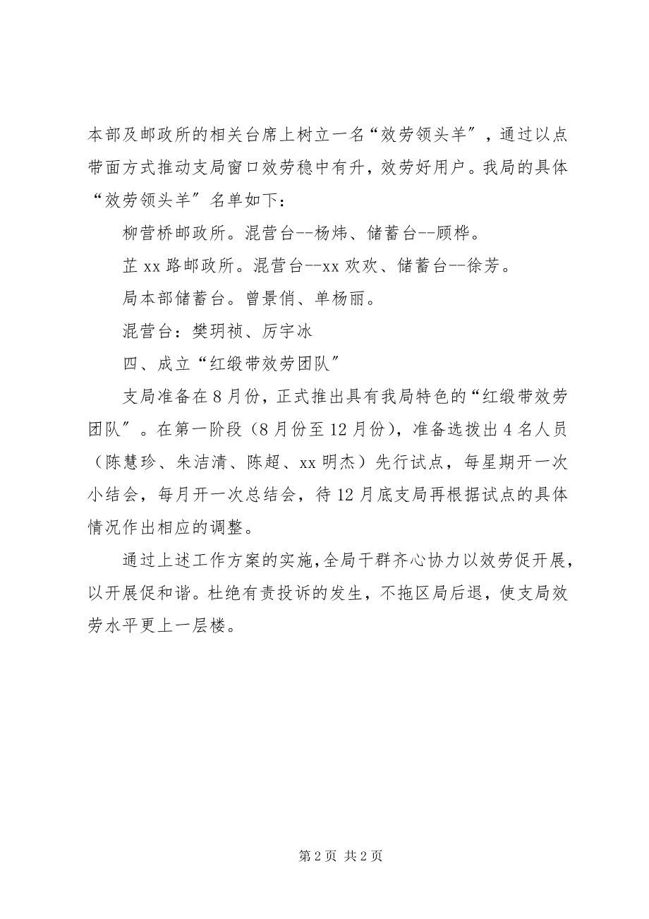 2023年邮政支局服务质量提升专项整治活动工作安排.docx_第2页