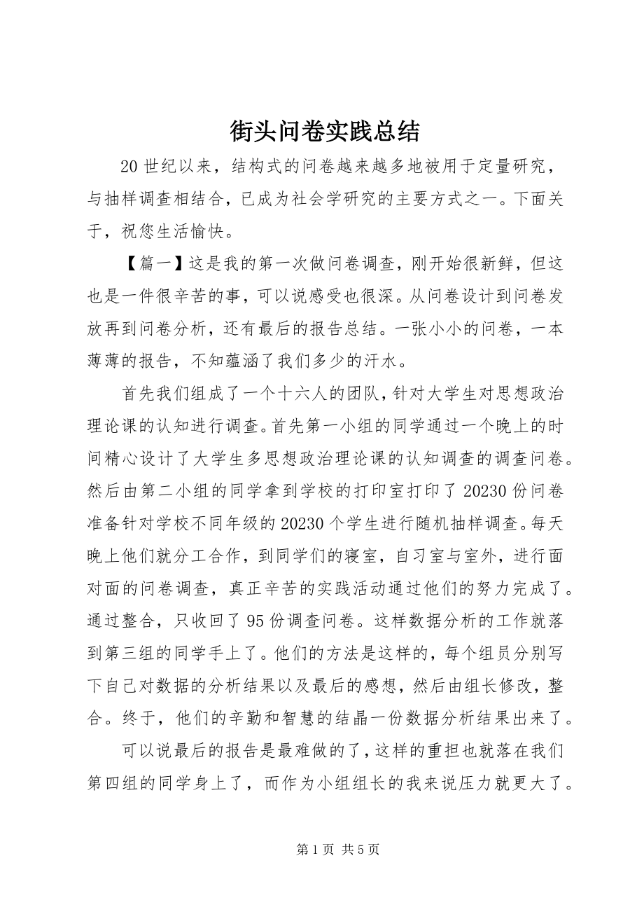 2023年街头问卷实践总结.docx_第1页