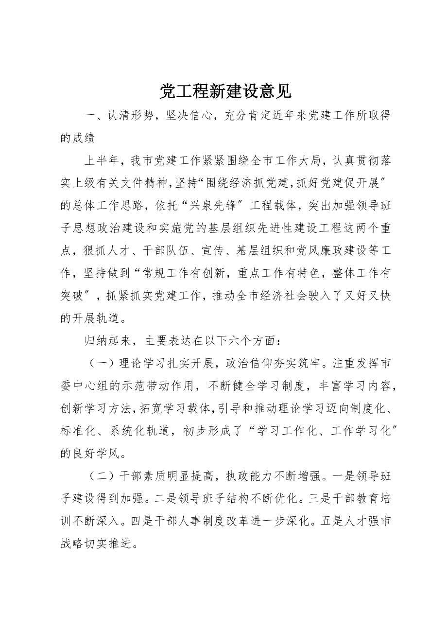 2023年党工程新建设意见.docx_第1页