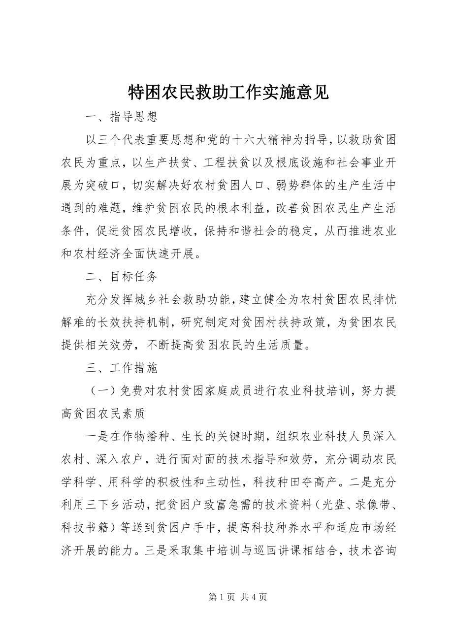 2023年特困农民救助工作实施意见.docx_第1页