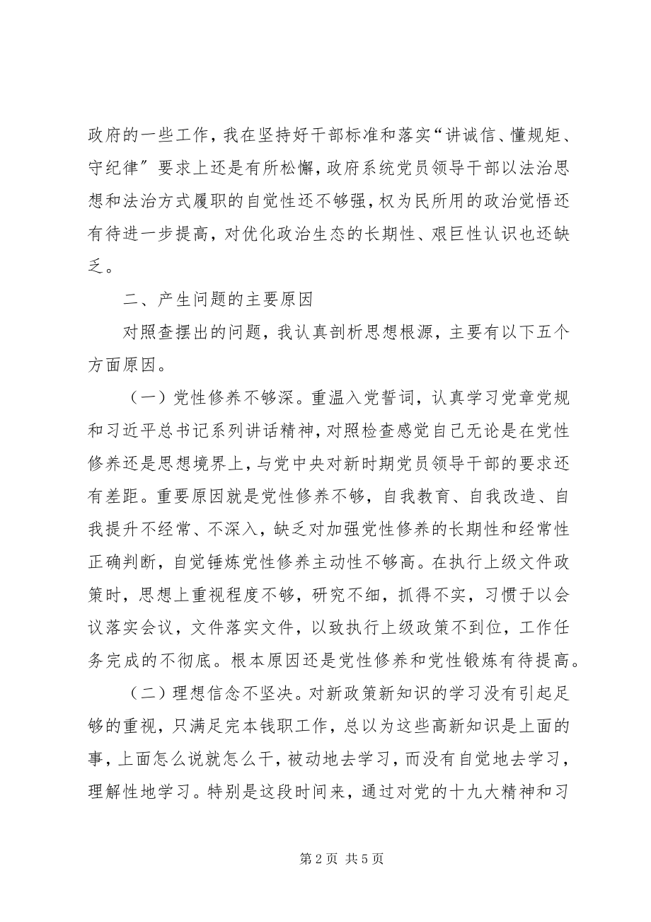 2023年县长政治性警示教育专题民主生活会个人对照检查材料.docx_第2页