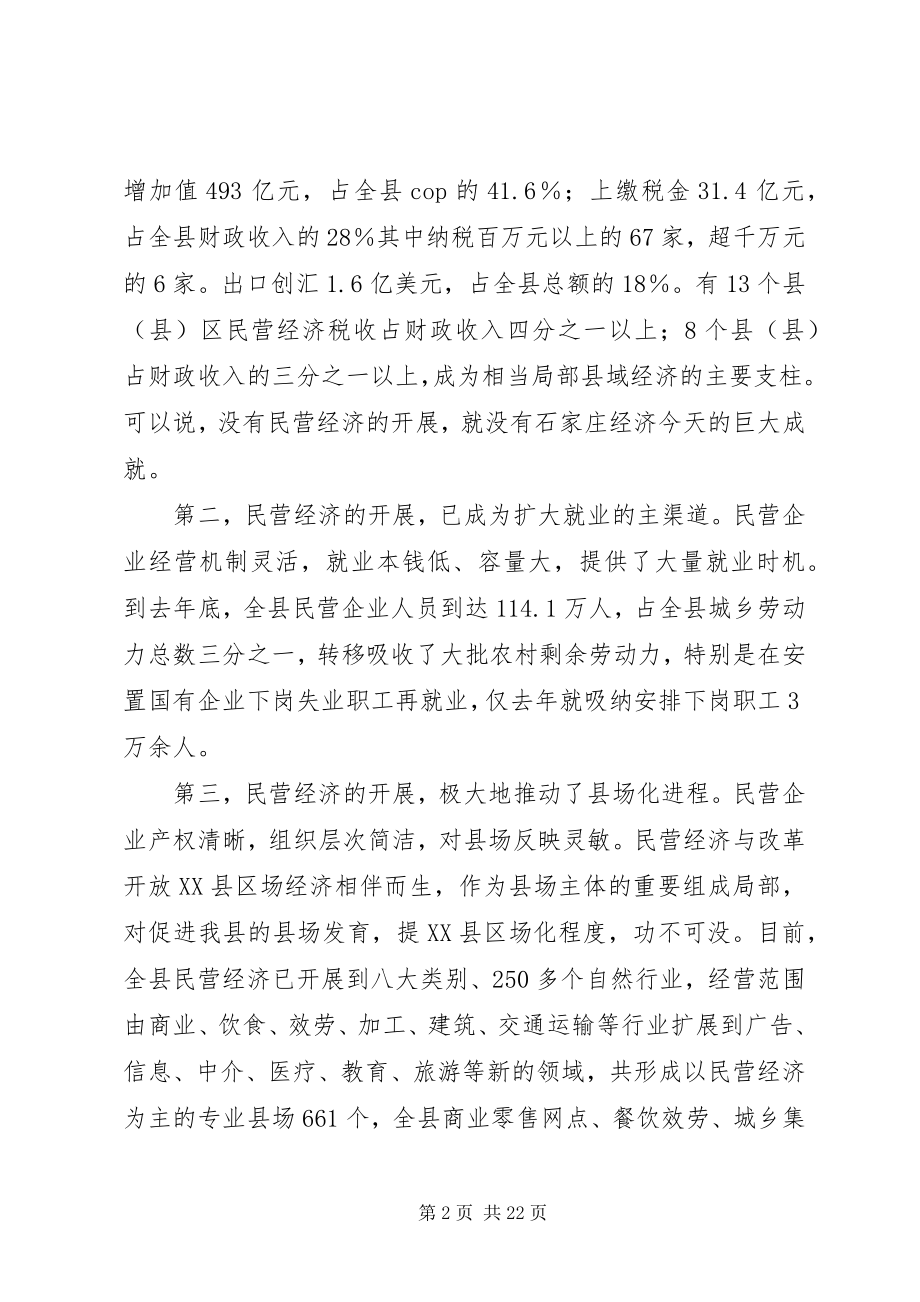 2023年县民营经济工作大会县长致辞稿.docx_第2页