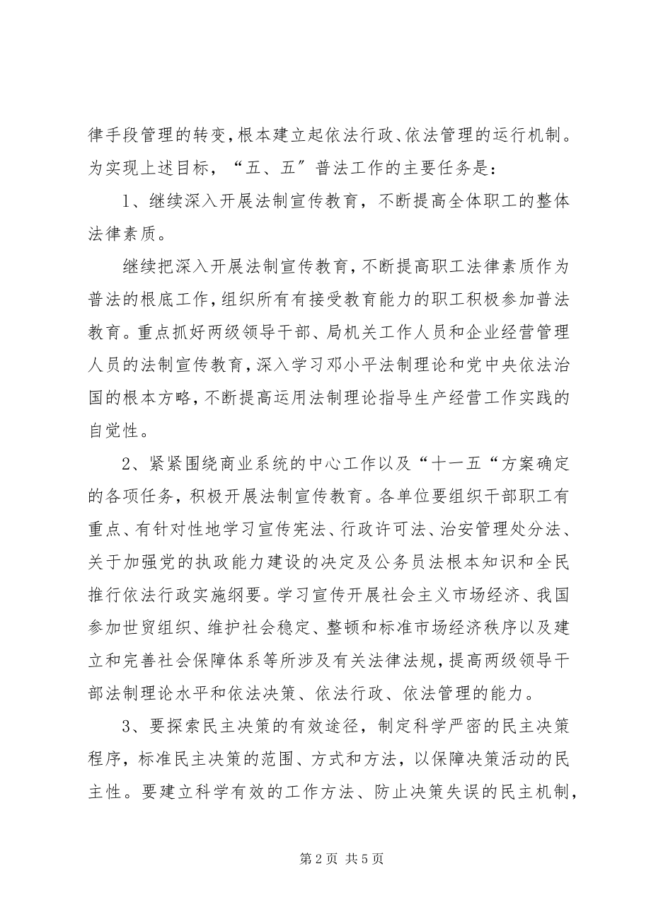 2023年商业局五五普法工作规划.docx_第2页