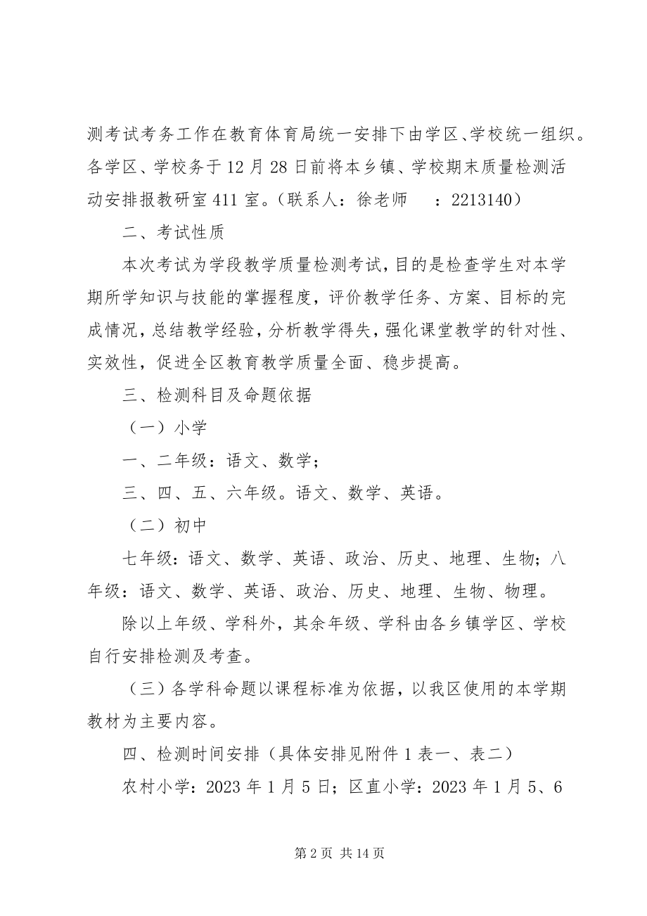 2023年凉州区教育局中小学质量检测工作的安排意见.docx_第2页