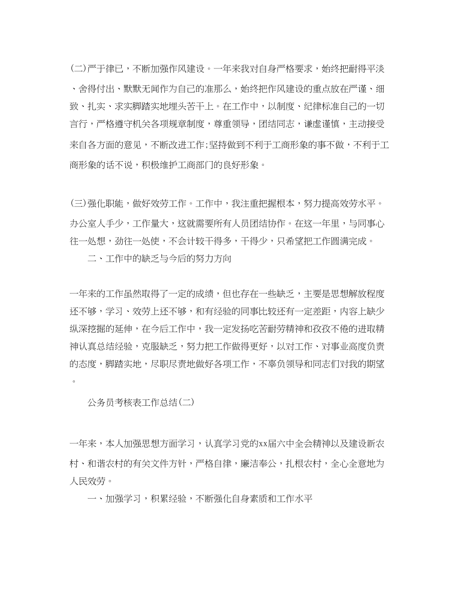 2023年公务员考核表的工作总结.docx_第2页