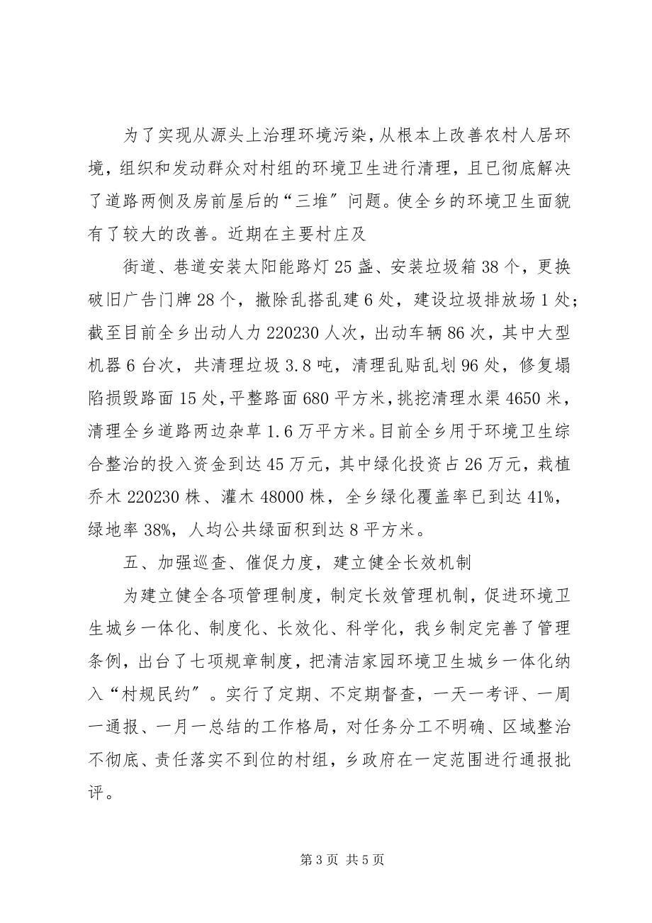 2023年乡镇环境卫生整治工作汇报.docx_第3页