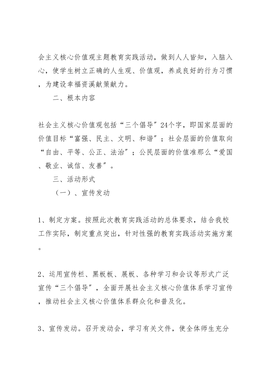 2023年小学社会主义核心价值观主题教育活动实施方案 4.doc_第2页