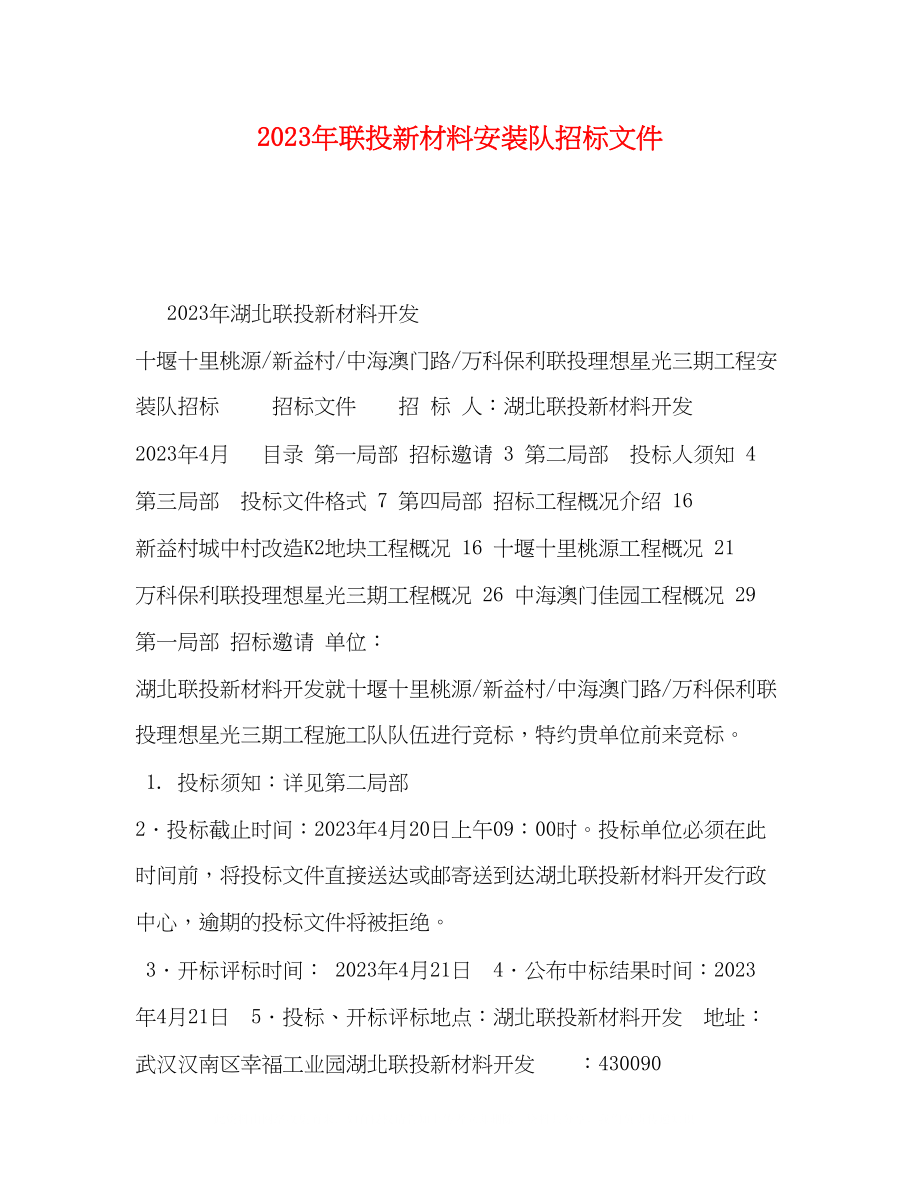 2023年联投新材料安装队招标文件.docx_第1页