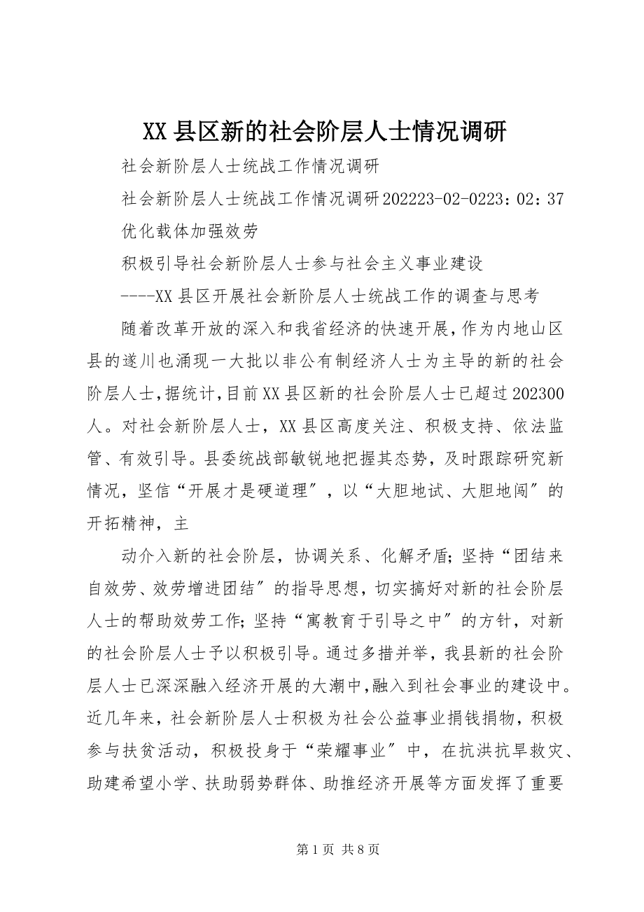 2023年XX县区新的社会阶层人士情况调研新编.docx_第1页