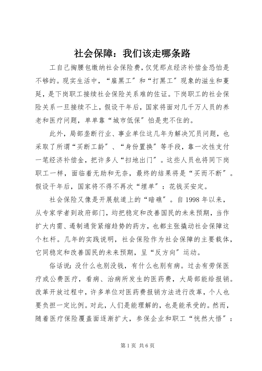 2023年社会保障我们该走哪条路.docx_第1页