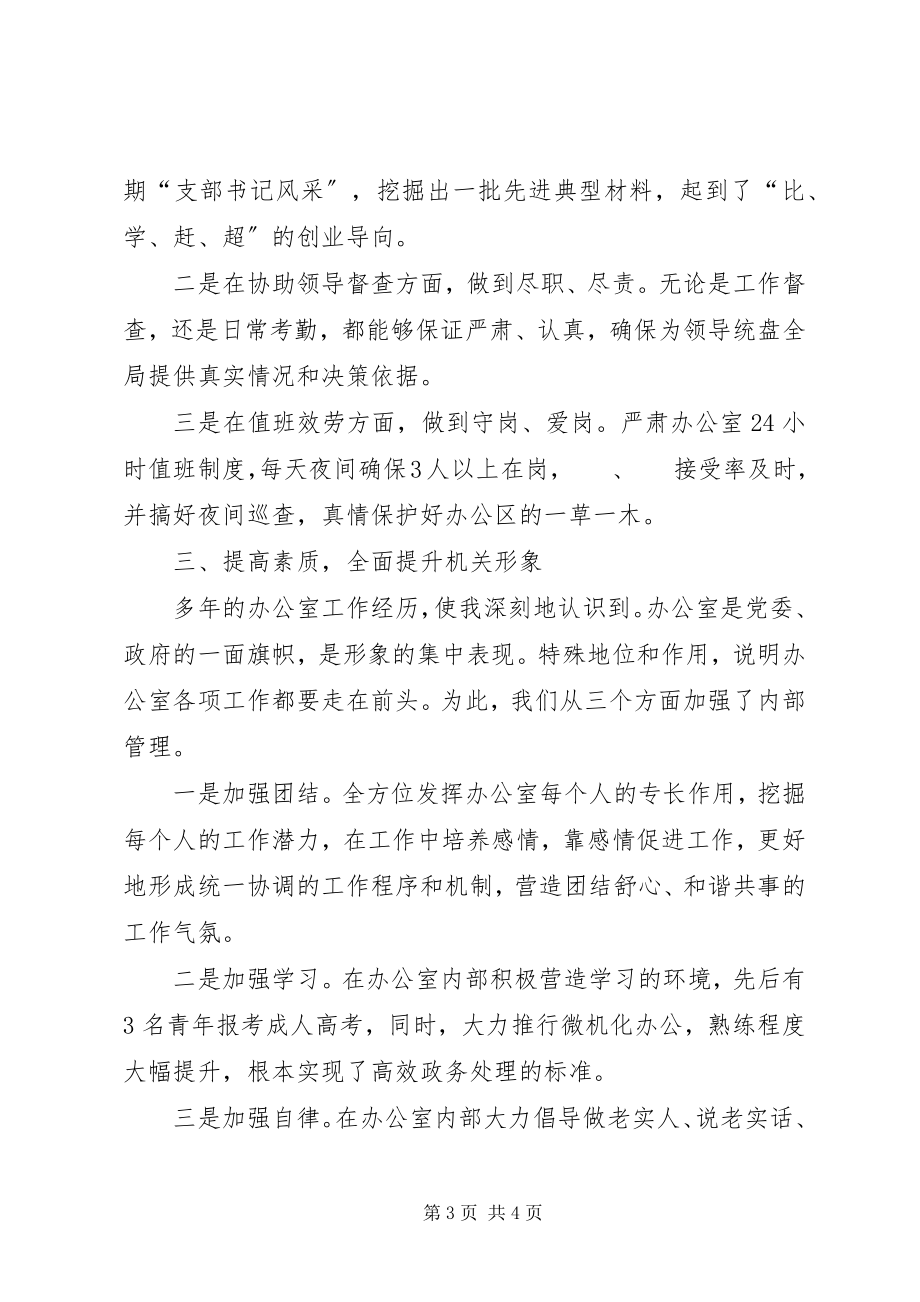 2023年分管党政办工作总结党政办工作总结.docx_第3页