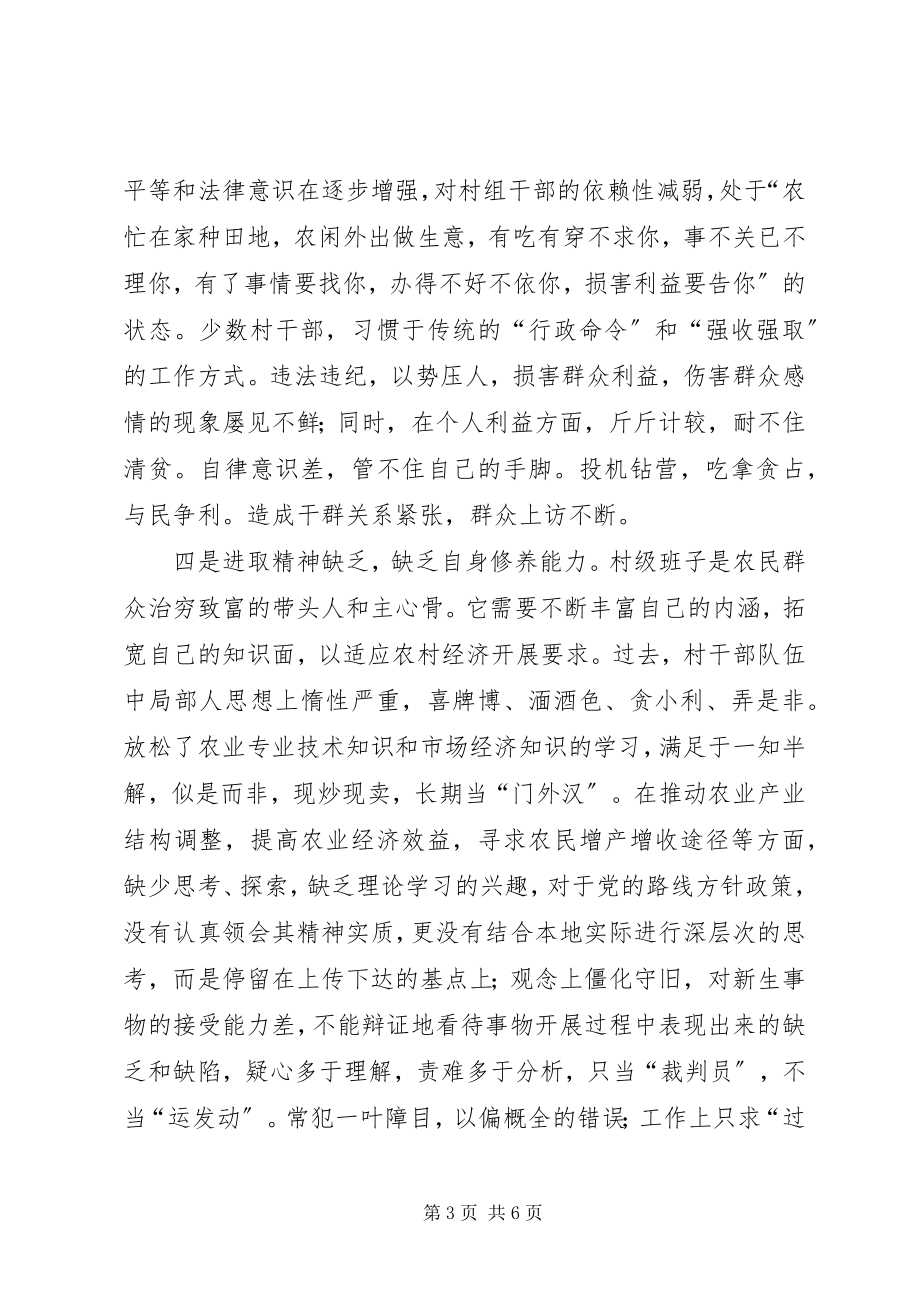 2023年加强村干部队伍建设的思考922[推荐.docx_第3页