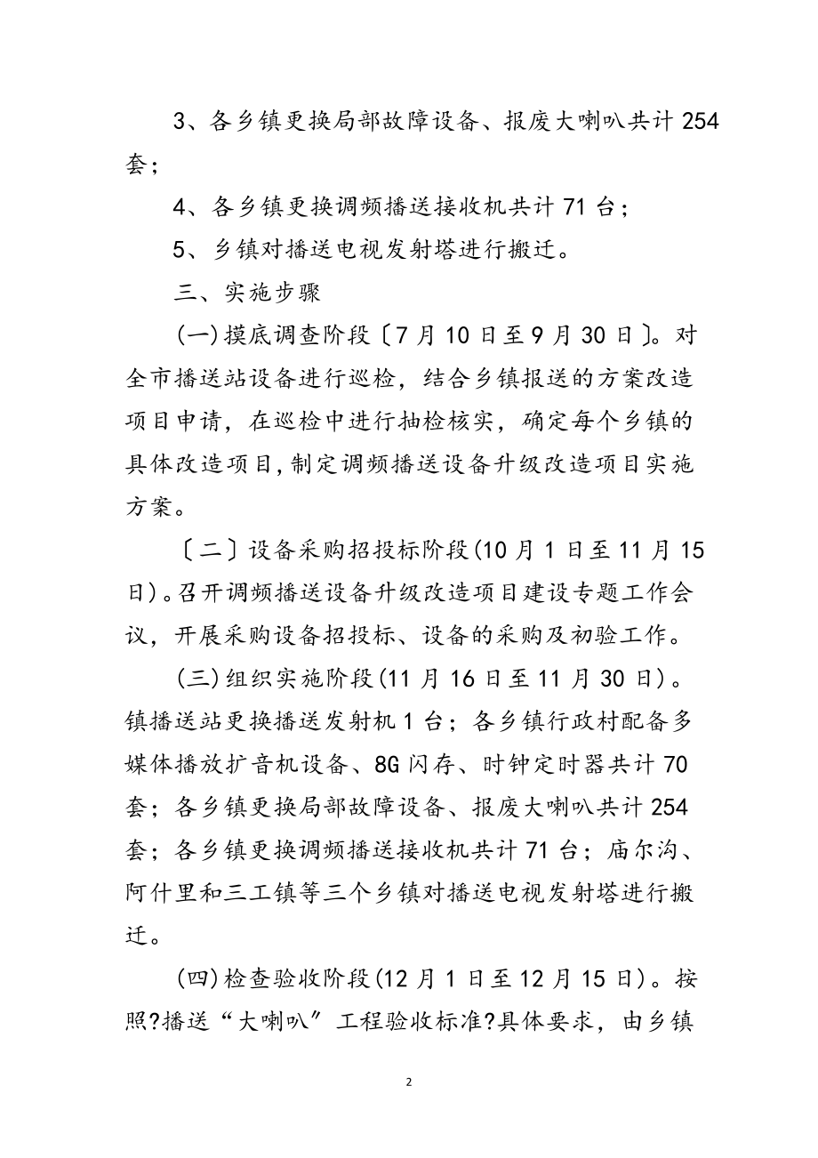 2023年乡镇调频广播设备升级改造项目实施方案范文.doc_第2页