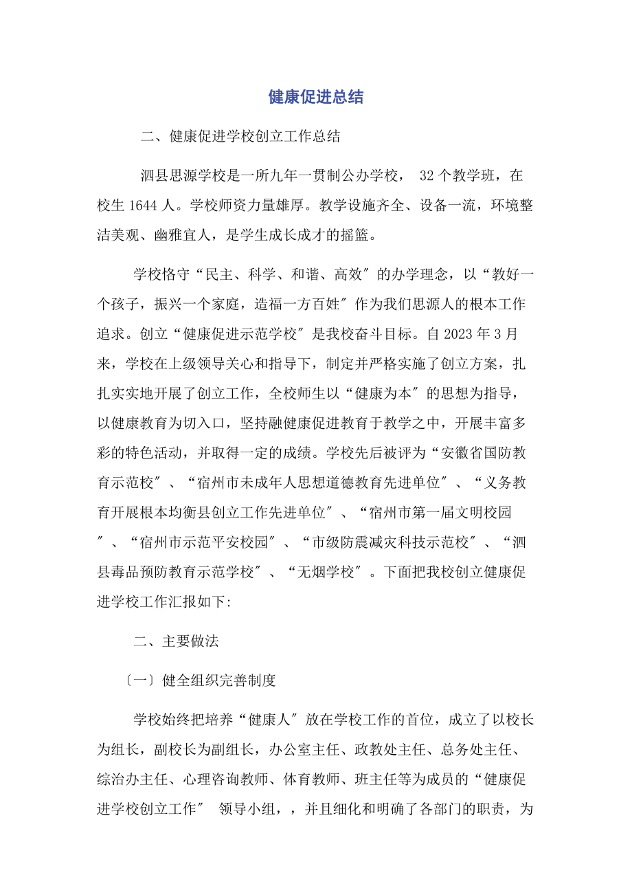 2023年健康促进总结.docx_第1页