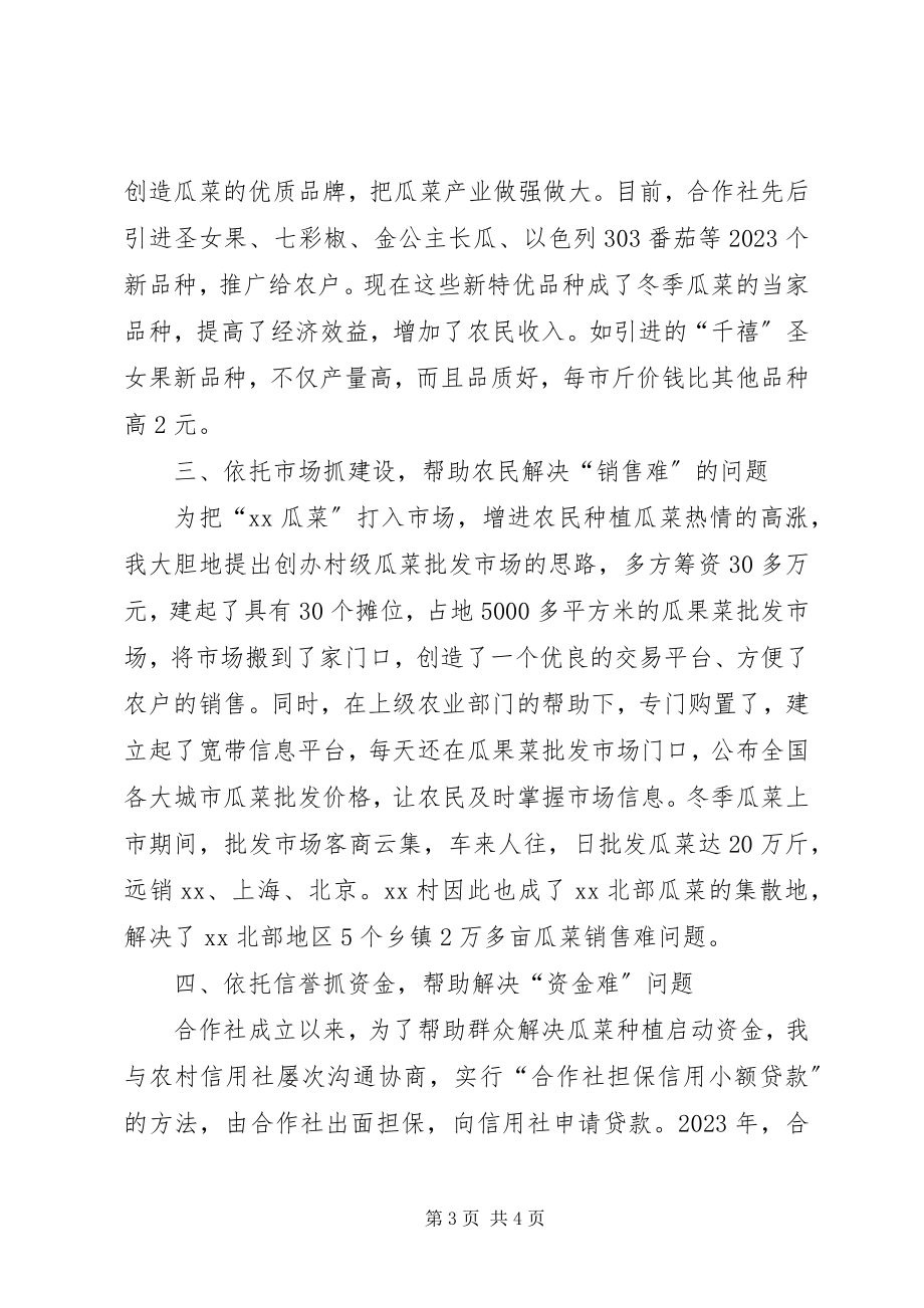 2023年瓜菜专业合作社引民致富思考.docx_第3页