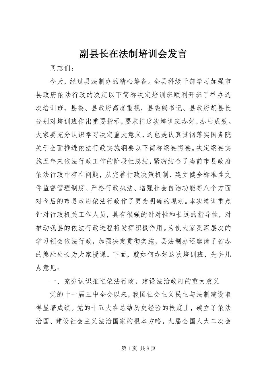 2023年副县长在法制培训会讲话.docx_第1页