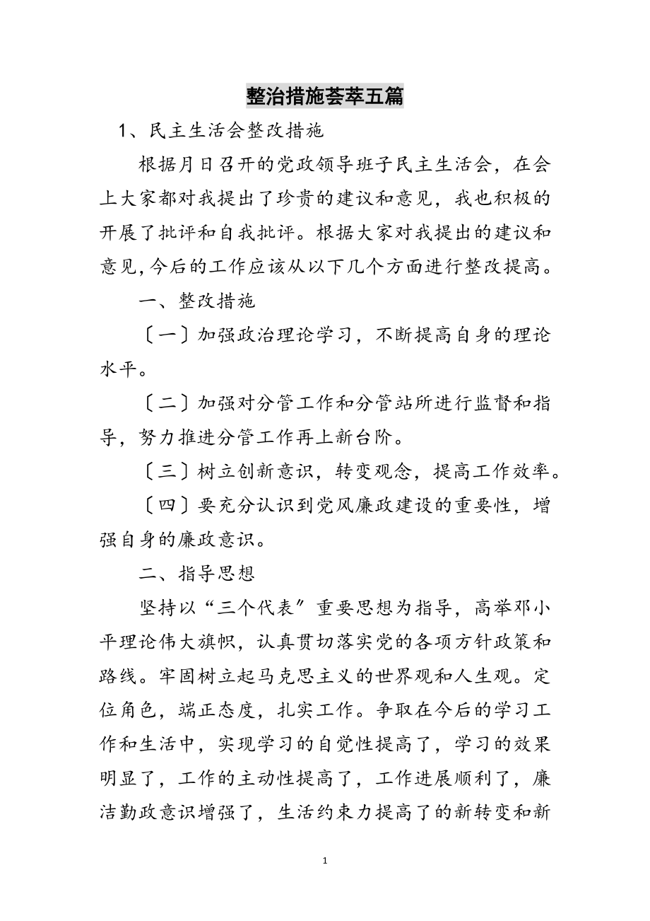 2023年整治措施荟萃五篇范文.doc_第1页