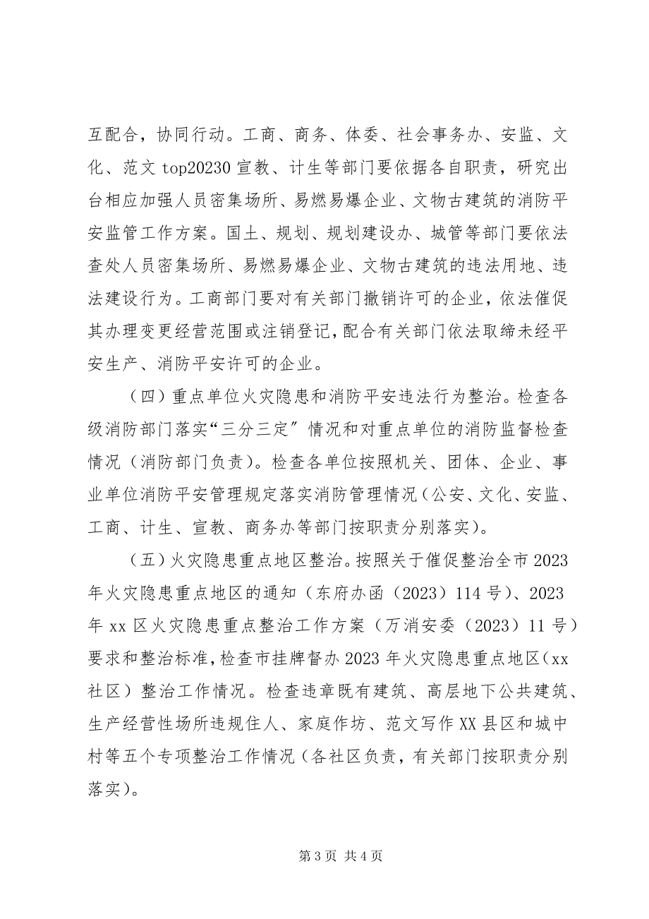 2023年区办事处夏季消防检查工作实施方案.docx_第3页