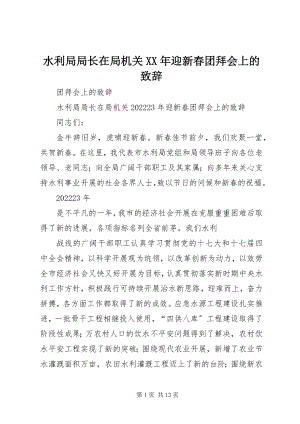 2023年水利局局长在局机关迎新春团拜会上的致辞2.docx