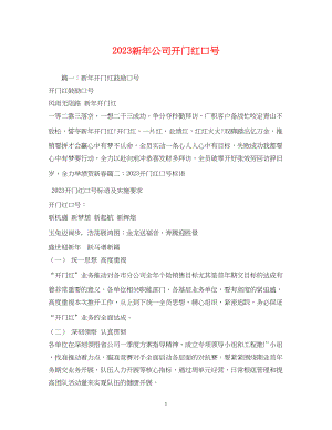 2023年新公司开门红口号.docx