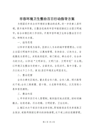 2023年市容环境卫生整治百日行动指导方案.docx