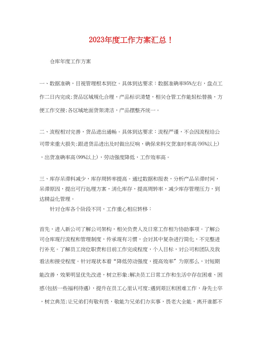 2023年度工作计划汇总！.docx_第1页