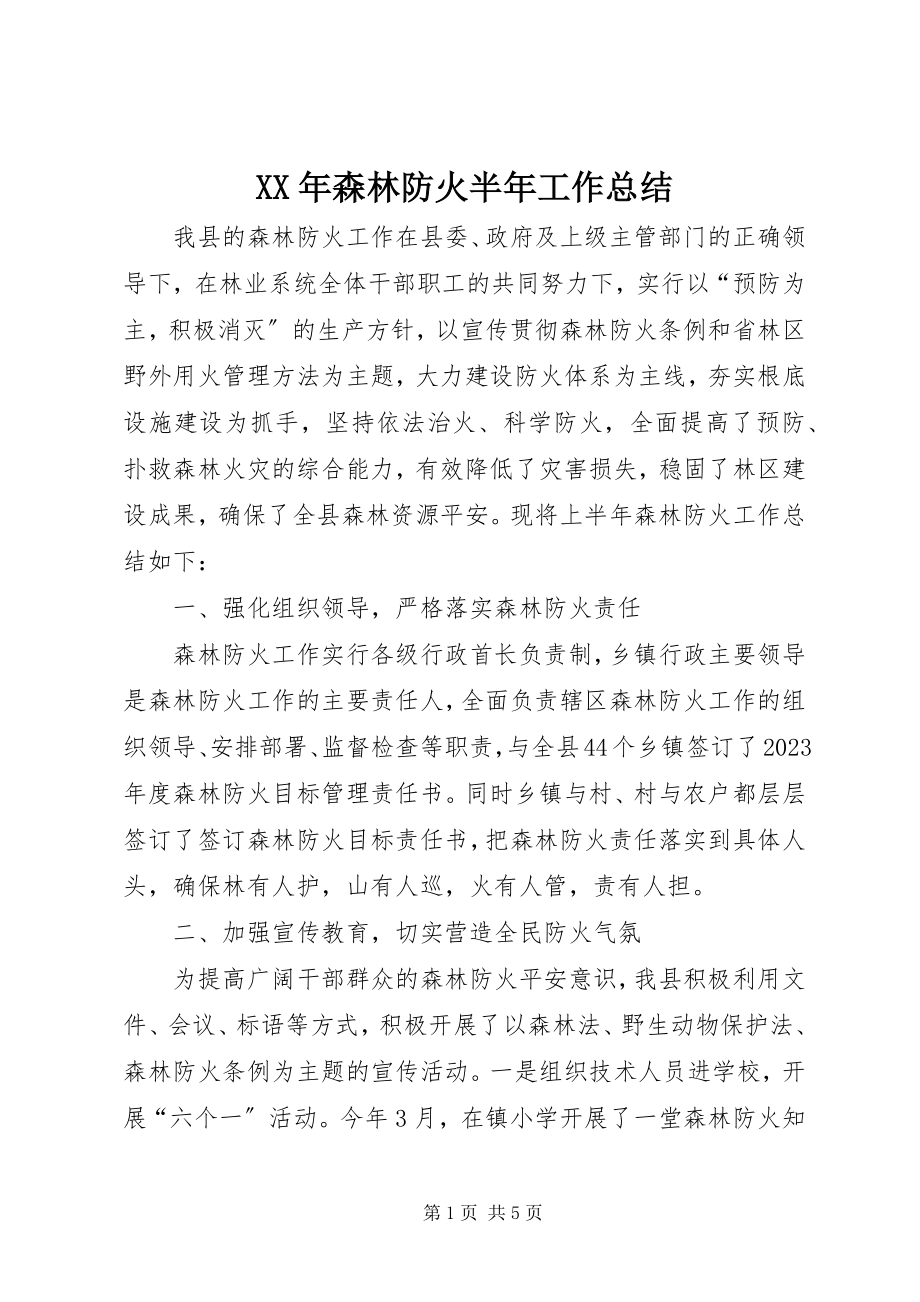 2023年森林防火半工作总结.docx_第1页