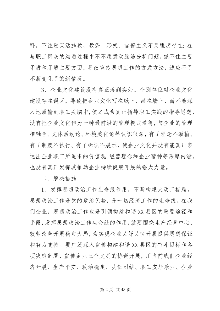 2023年企业宣传思想文化工作存在的主要问题及整改措施.docx_第2页