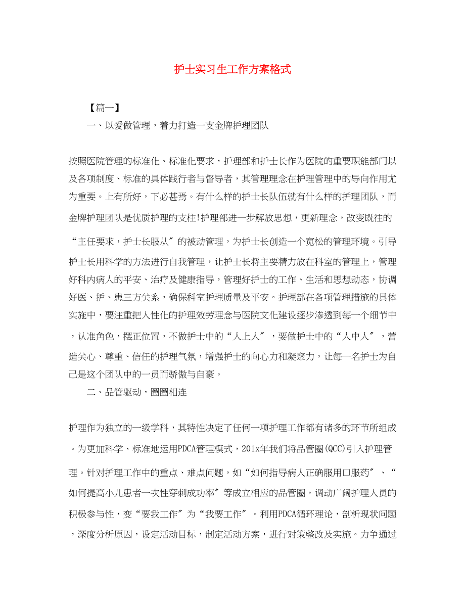 2023年护士实习生工作计划格式.docx_第1页