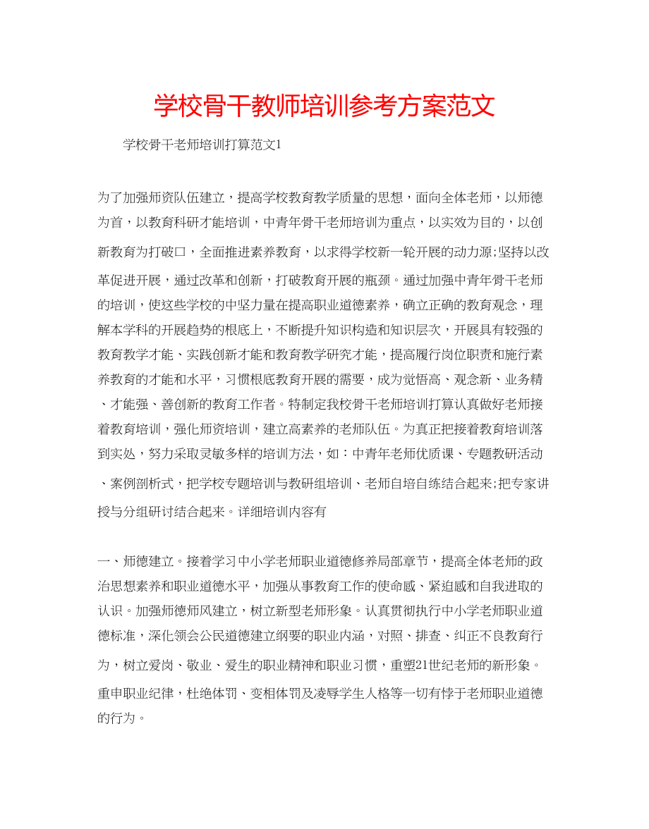 2023年学校骨干教师培训计划范文.docx_第1页