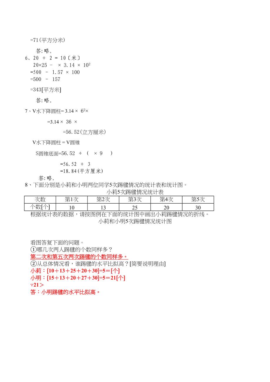 2023年小学六年级数学毕业试题有答案人教版.docx_第3页