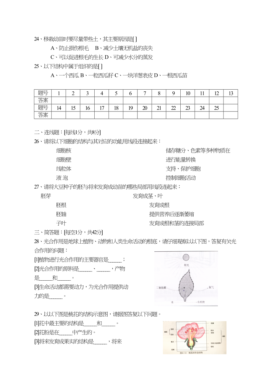 2023年普宁生物七年级上学期期末考试卷初中生物.docx_第3页