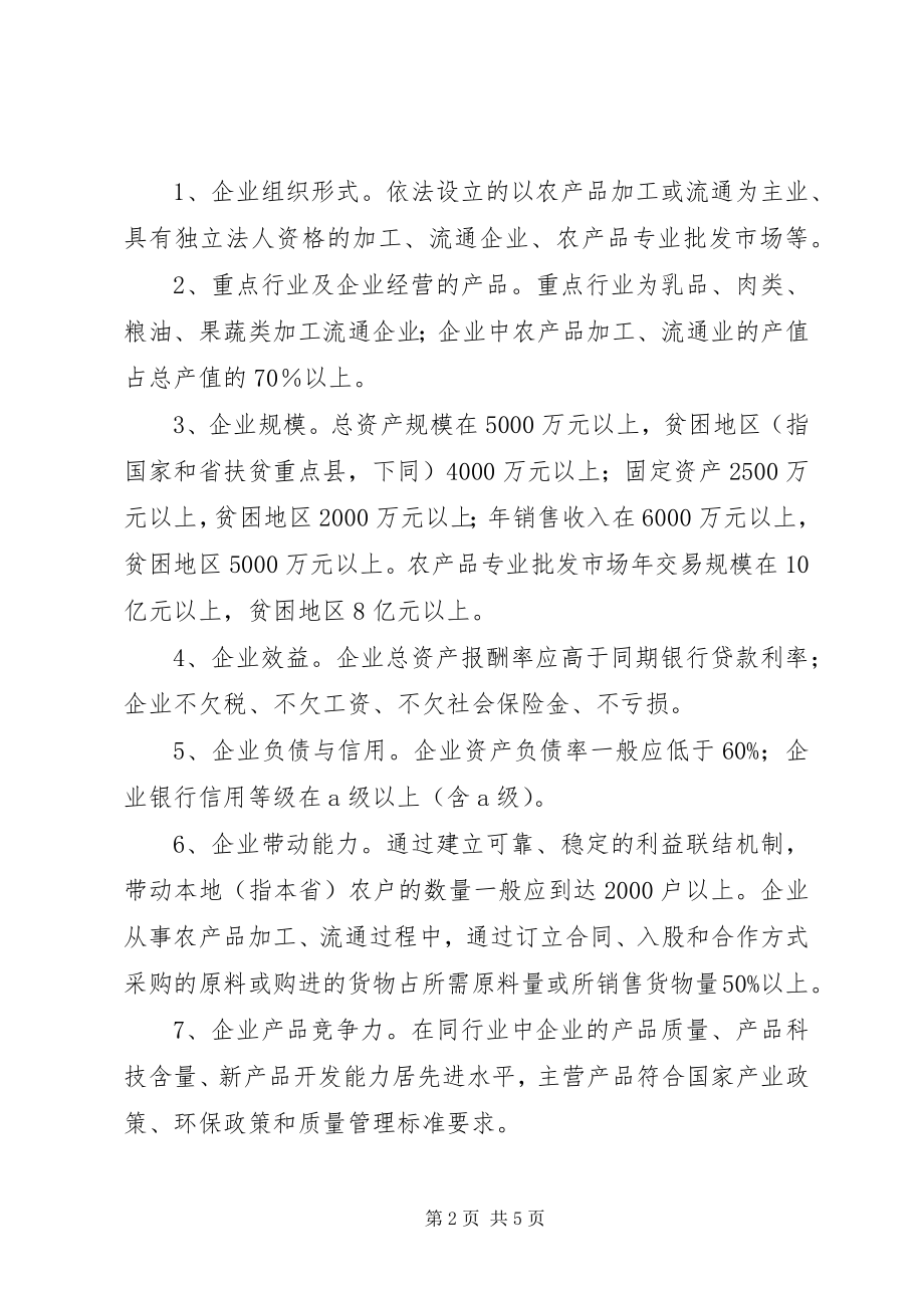 2023年XX市农业产业化重点龙头企业认和监测办法.docx_第2页