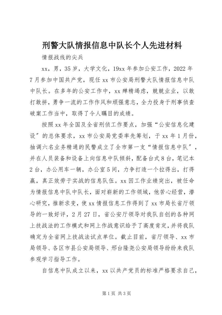 2023年刑警大队情报信息中队长个人先进材料.docx_第1页