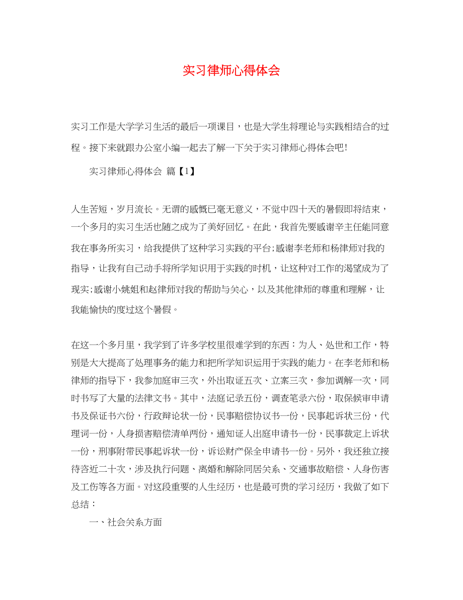 2023年实习律师心得体会.docx_第1页