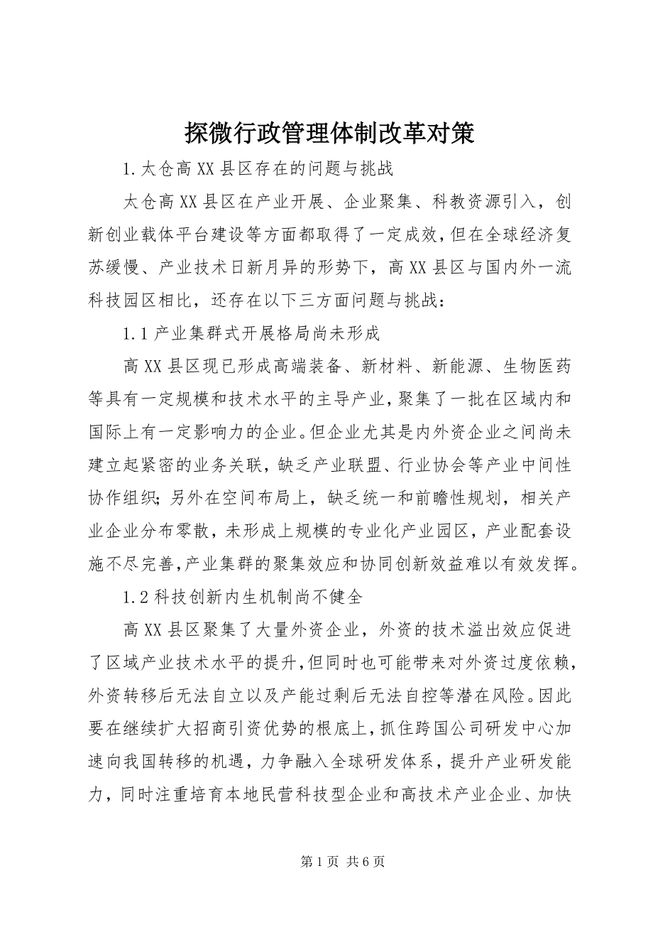 2023年探微行政管理体制改革对策.docx_第1页