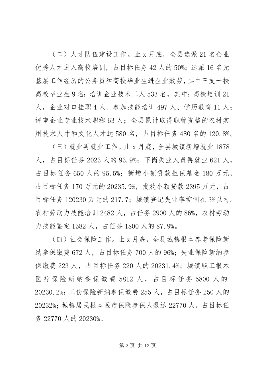 2023年人力资源和社会保障工作总结言及小结.docx_第2页