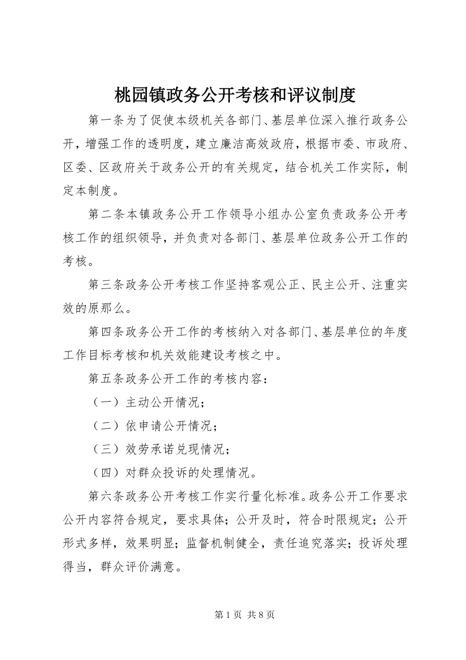 2023年桃园镇政务公开考核和评议制度.docx_第1页