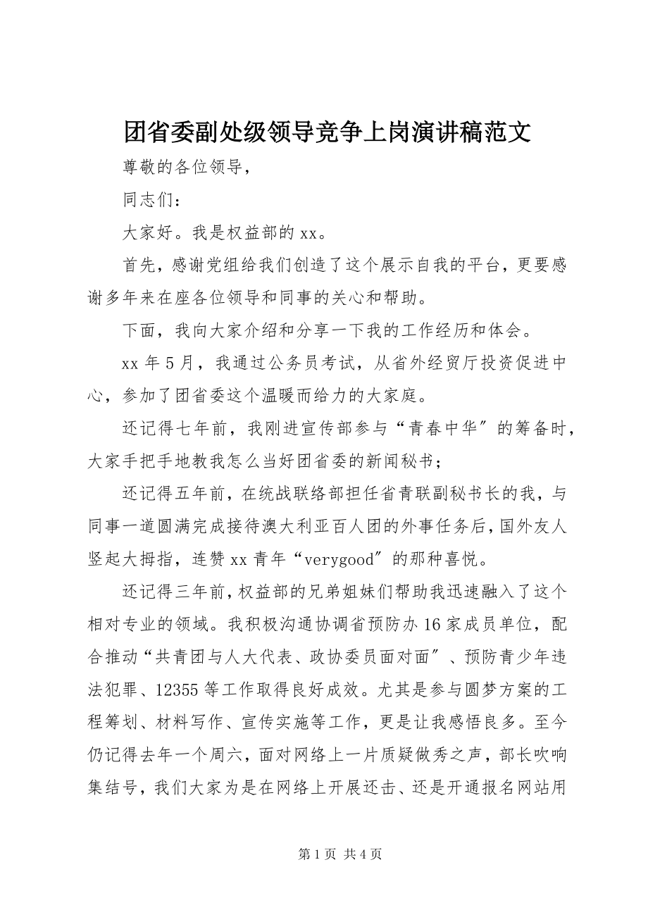 2023年团省委副处级领导竞争上岗演讲稿2.docx_第1页